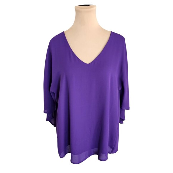 Joseph Ribkoff Purple Loose Fit Flowy Top Blouse Sz 12 - Picture 1 of 7